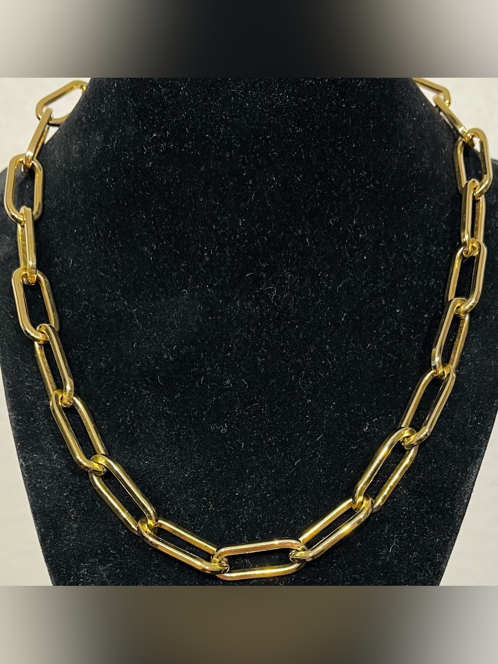 Gold-Tone Stainless Steel Paperclip Chain Link Necklace